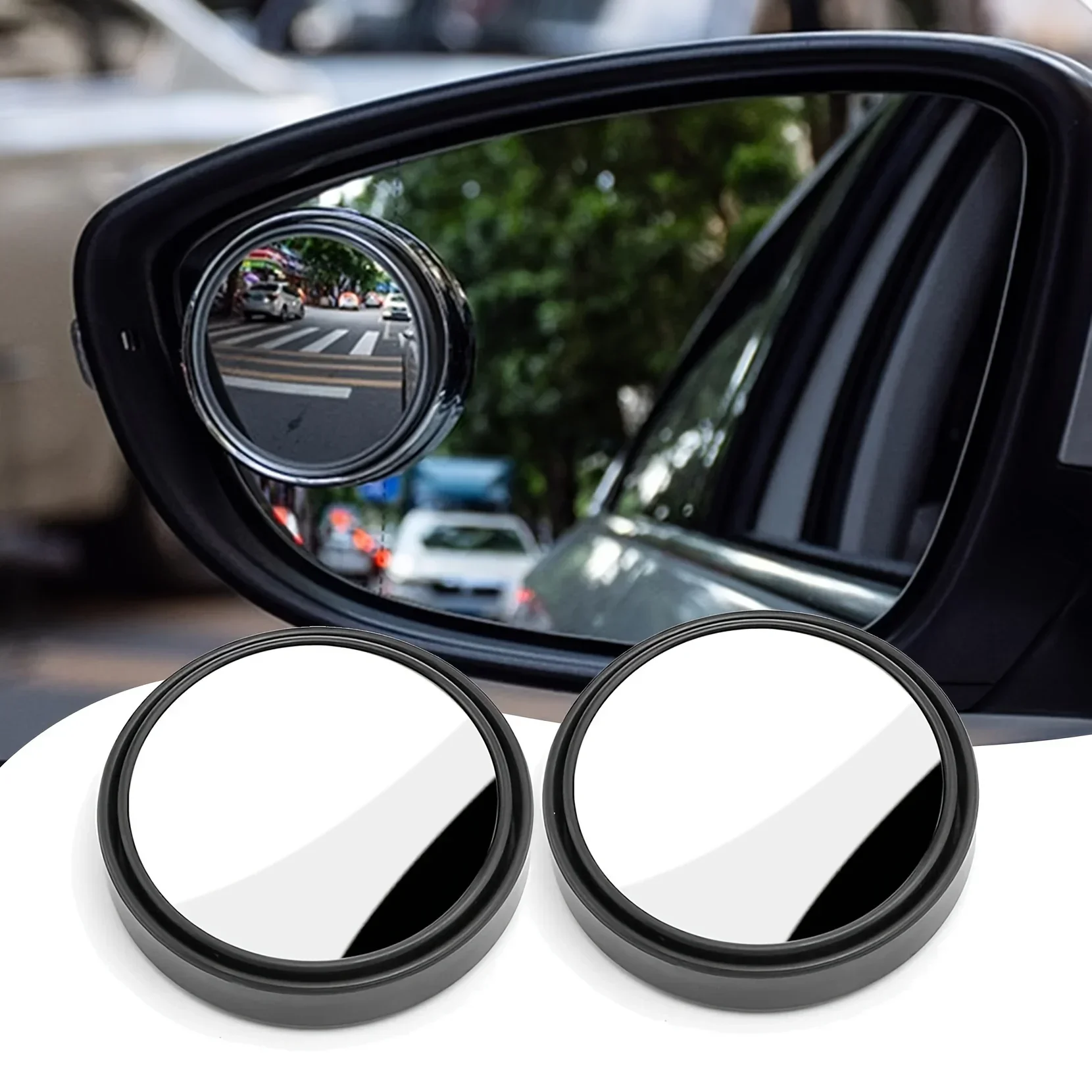 2 PCS Rearview Mirror Small Round Mirror, Car Blind Area Reversing Auxiliary Mirror, Multi-function 360 Blind Spot Mirror