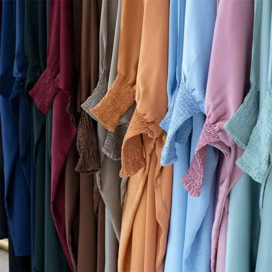 2025 New Girls Muslim Prayer Garment Dubai Abaya Kids Eid Ramadan Jilbab Arab Turkey Children Dress Islam Clothing Long Robe