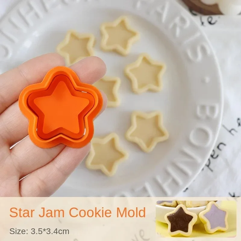 3D Star Cookie Cutter and Fondant Embosser Baby Shower Birthday Biscuit Mold Cake Decoration Tools Cute Dessert Baking Supplies