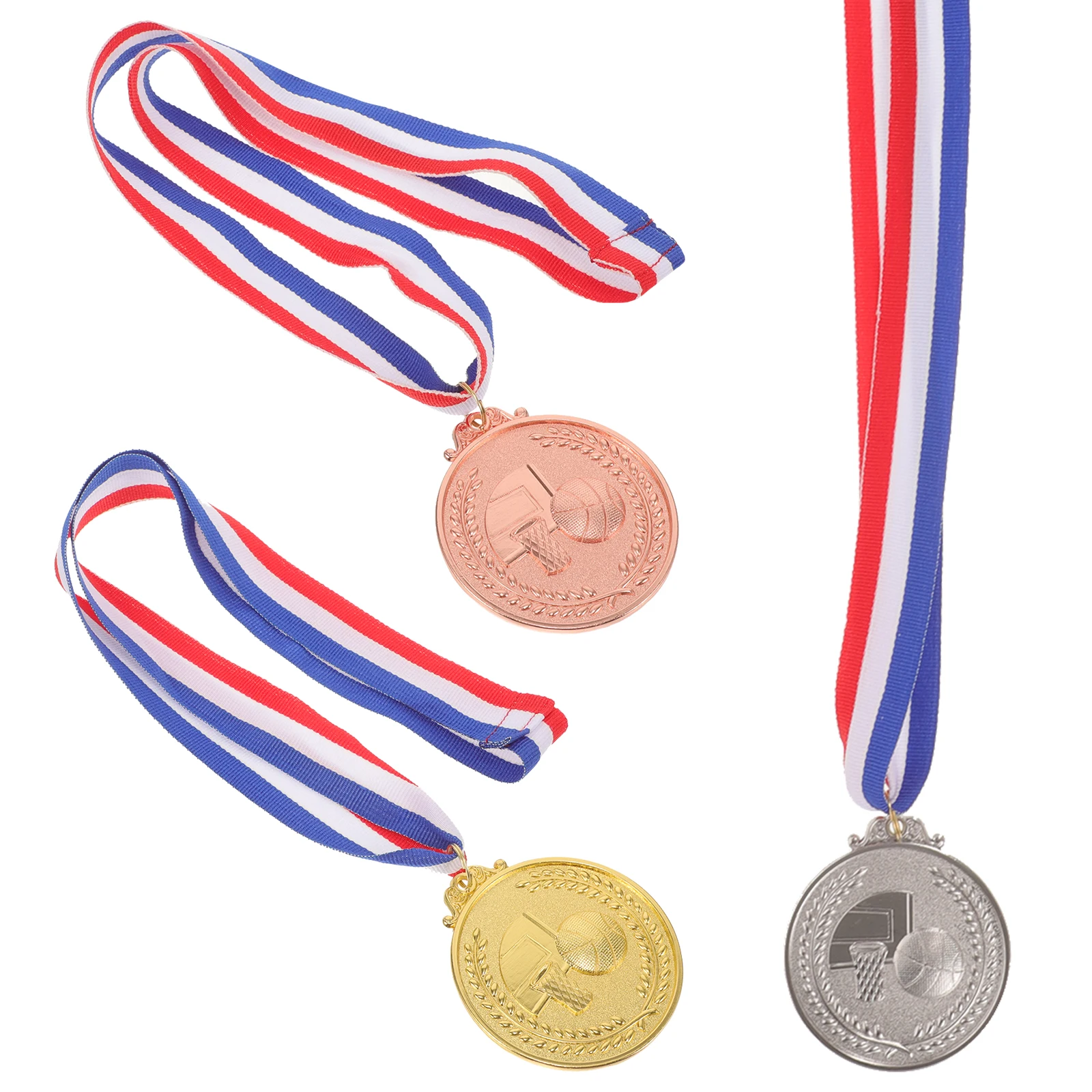 3pcs Basketball Medals Zinc Alloy Awards Gold Silver Bronze Metal Medals School Sports Team Games Ceremonies Student