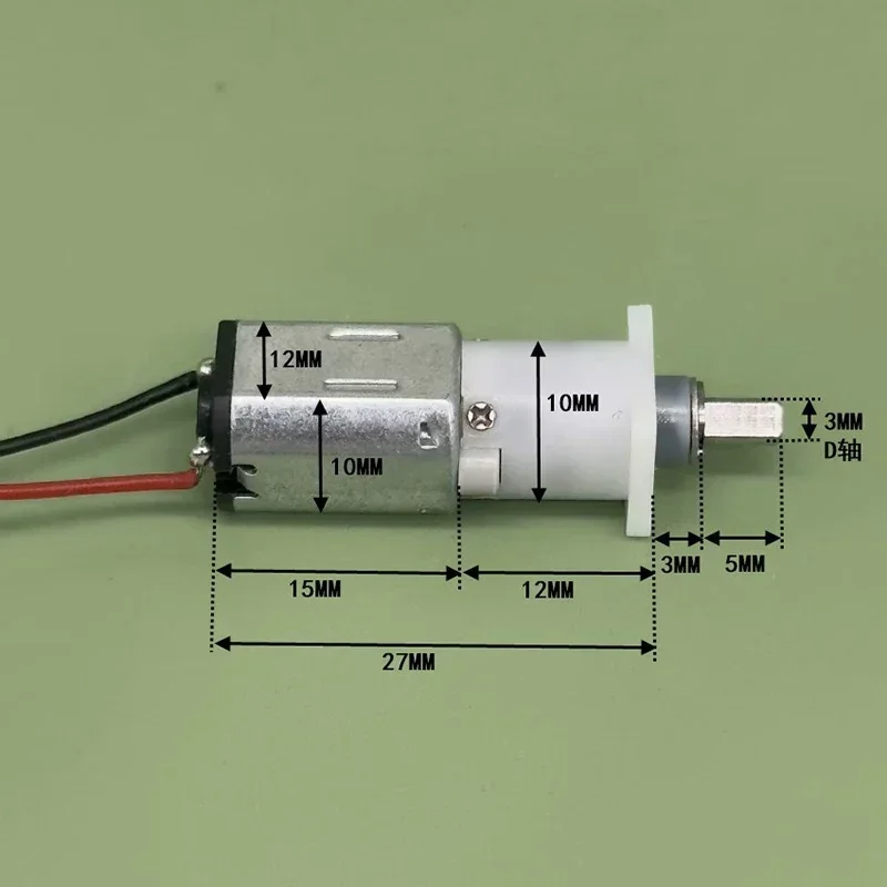 Micro N20 Planetary 3-stage Geabox Gear Motor DC 3V 5V 6V 9V 134RPM Slow D-shaft for Smart Robot/ Smart Car/ Electronic Lock