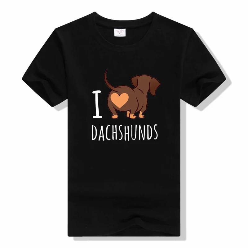 THE DOGFATHER Dachshund Sausage Dog Funny T Shirts For Men Summer Short Sleeve Cotton Casual Streetwear T-Shirt