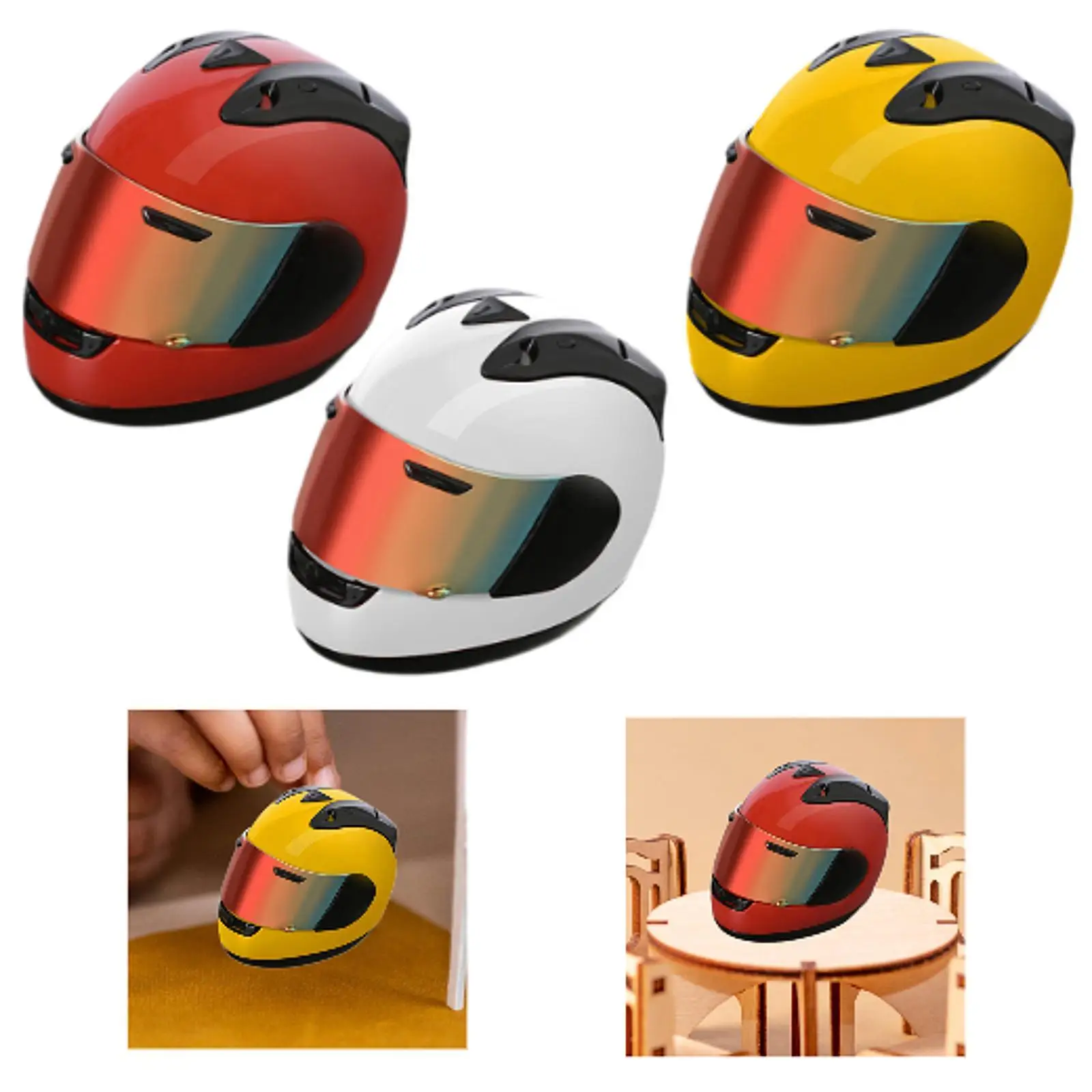 Miniaturowy kask do kasku dla figurek kolekcjonerskich w skali 1:6, eleganckie rekwizyty fotograficzne