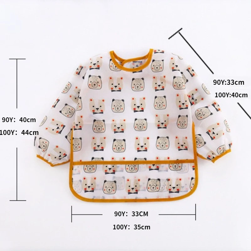 New Baby Bib Cartoon Toddler Waterproof Long Sleeve Child\'s Feeding Apron Baby Cute Art Smock Clothing Baby Stuff for 0-6 Years