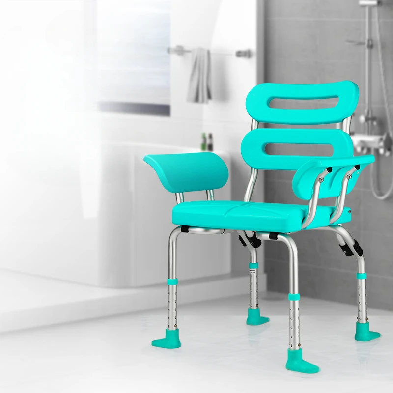

Foldable Shower Chairs Height Adjustable Bath Chair Aluminum Alloy Bathroom Stools Shower Stools Shower Seat Load 150KG/331IBS