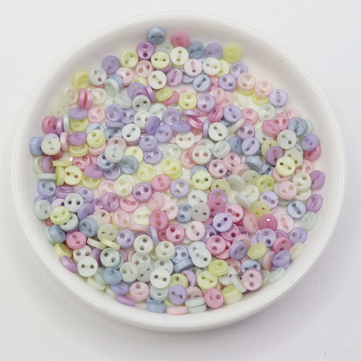 100pcs 5mm Mini Pearl Pastel Multi Round Buttons DIY Handmade Tiny Sewing 2 Holes Accessories For Dolls Soft Toys Clothes