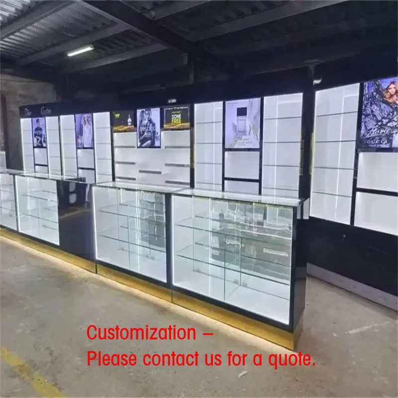 

custom.Factory Customized Perfume Showcase Wall Cabinet Glass Perfume Display Counter Luxury Perfume Shop Design