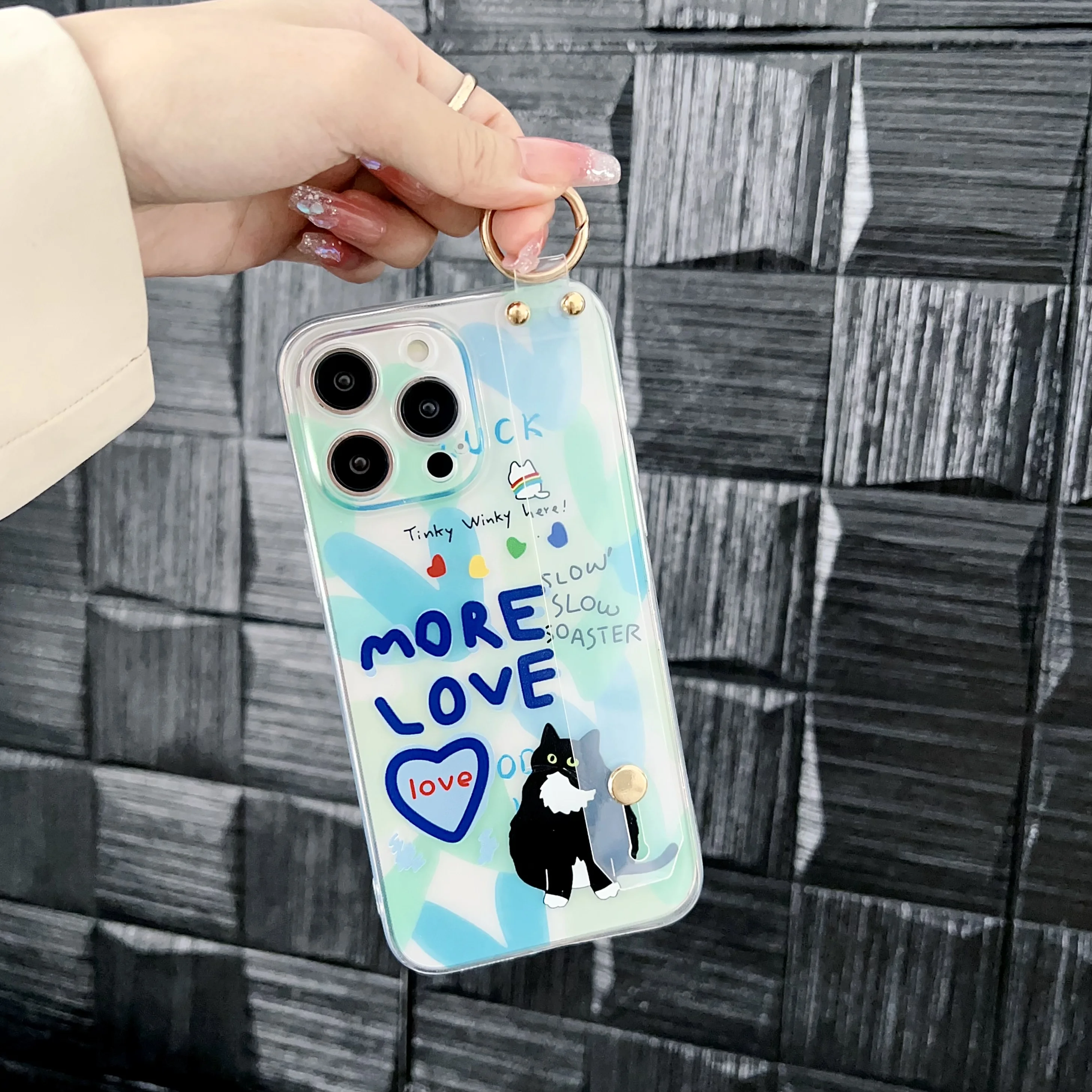 Cat For Huawei Honor 20 X20 X20SE 30 30i V20 30 X40 8x 9x X8 9x X9A 10 X10 V40 Play3 4 Pro Case Wrist Strap Holder