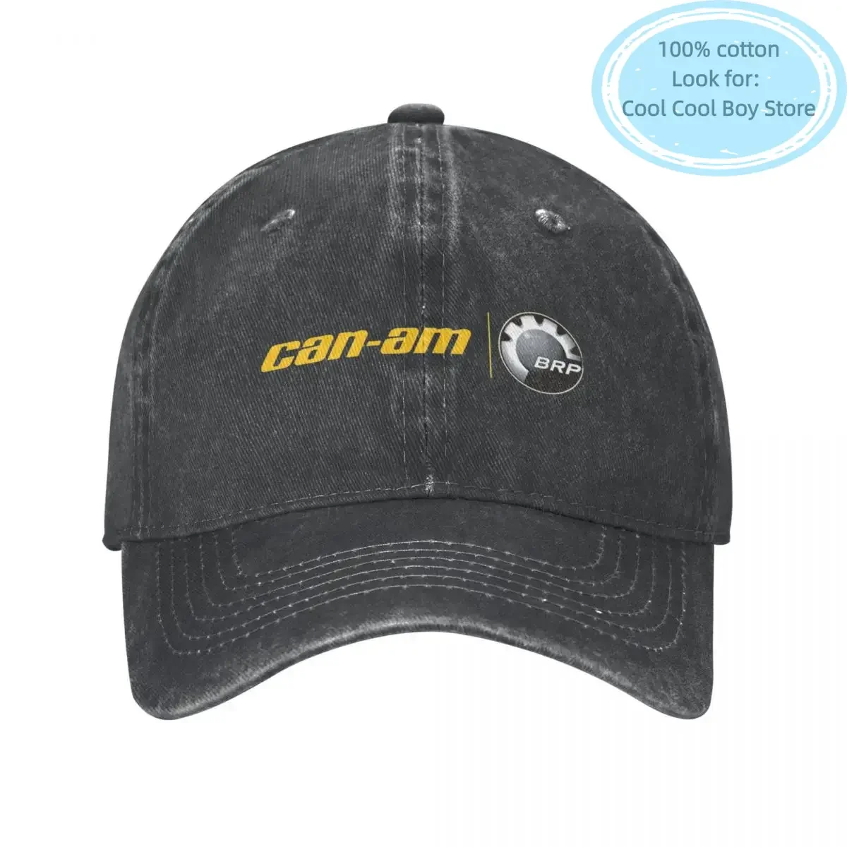 Can I Am Off-Road Or On-Road Baseball Caps BRP ATV Motorcycle Distressed Denim Hats Cap Retro Outdoor Unstructured Soft Headwear