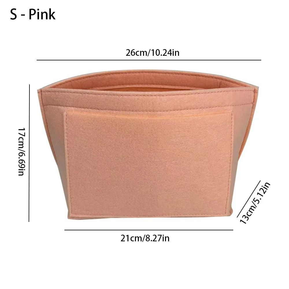 Multifunctional Felt Handbag Insert Bag Large Capacity Multi-Pocket Purse Liner Portable Bag Support Internal Bag