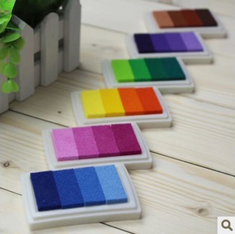 1pcs Child Craft Oil  Gradient Color Based Diy Ink Pad Rubber Stamps Paper Scrapbooking 15 Colors Finger Paint