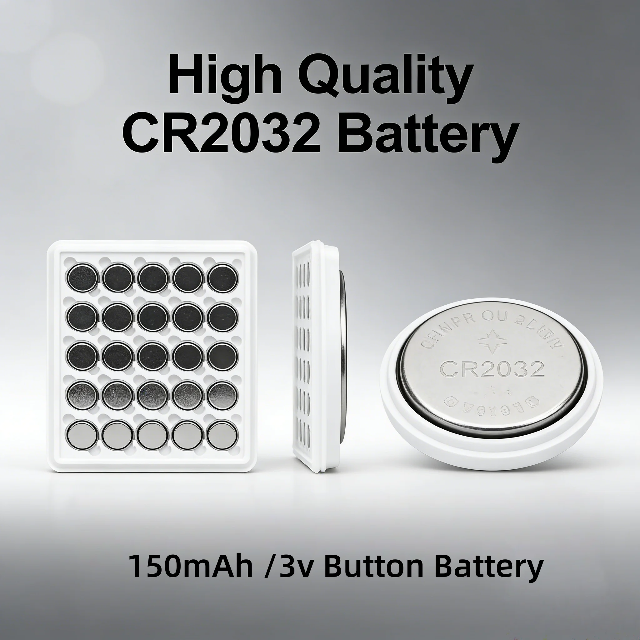 Hotsale CR2032 3V Lithium Battery 150mAh Button Coin Cell for Watch Car Remote Key Fob Toy Calculator, Long-Lasting & Fresh Date
