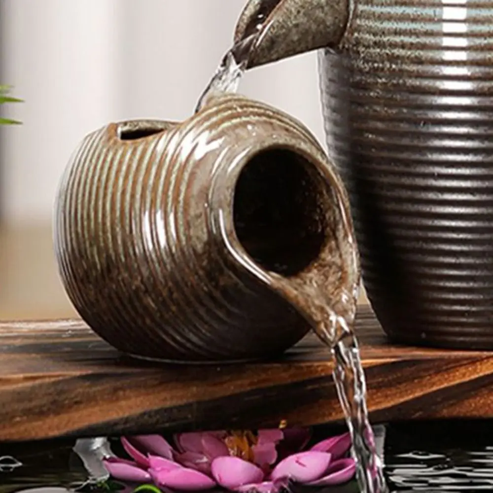 Top Opening Circulating Water Clay Pot Flower Pots Decorative Open Ceramic Tank Easy To Clean Multi-functtional