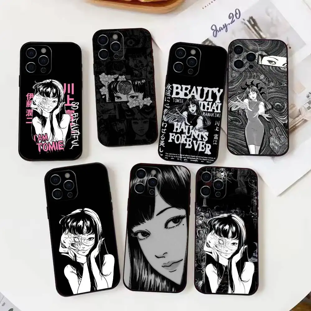 

J-Junji Ito T-Tomie Phone Case For iPhone 17, 16,15,14,13,12,11 X XR Plus,Pro Max, Others Soft Black Cover
