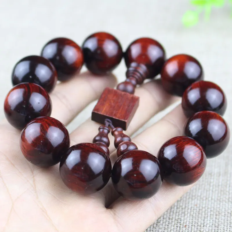 Rhino Horn Red Sandalwood Prayer Beads Manga Bracelet Rosewood