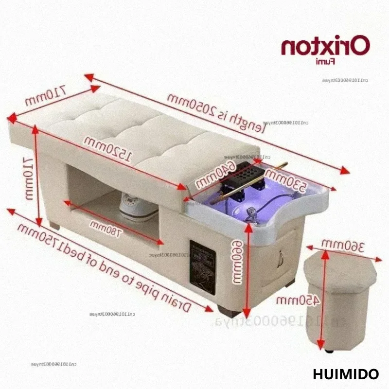 Massage Table Massage Bed with Head SPA & Fumigation Salon Shampoo Bed for Hair Washing, Wellness & Commercial Use