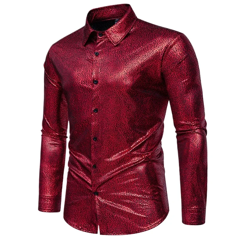 

Золотой бронзовый топ с длинными рукавами и принтом, мужская рубашка, сорочка Luxe 2029, мужские платья в стиле стимпанк для ночного клуба, сценической вечеринки, уличная одежда