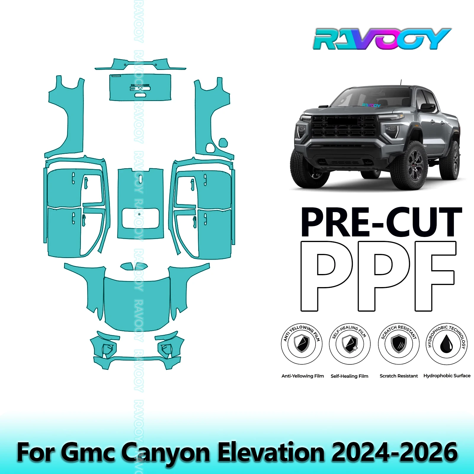 

For Gmc Canyon Elevation 2024-2026 Car Precut Paint Protection Film Full Vehicle Anti-scratch Exterior TPU PPF