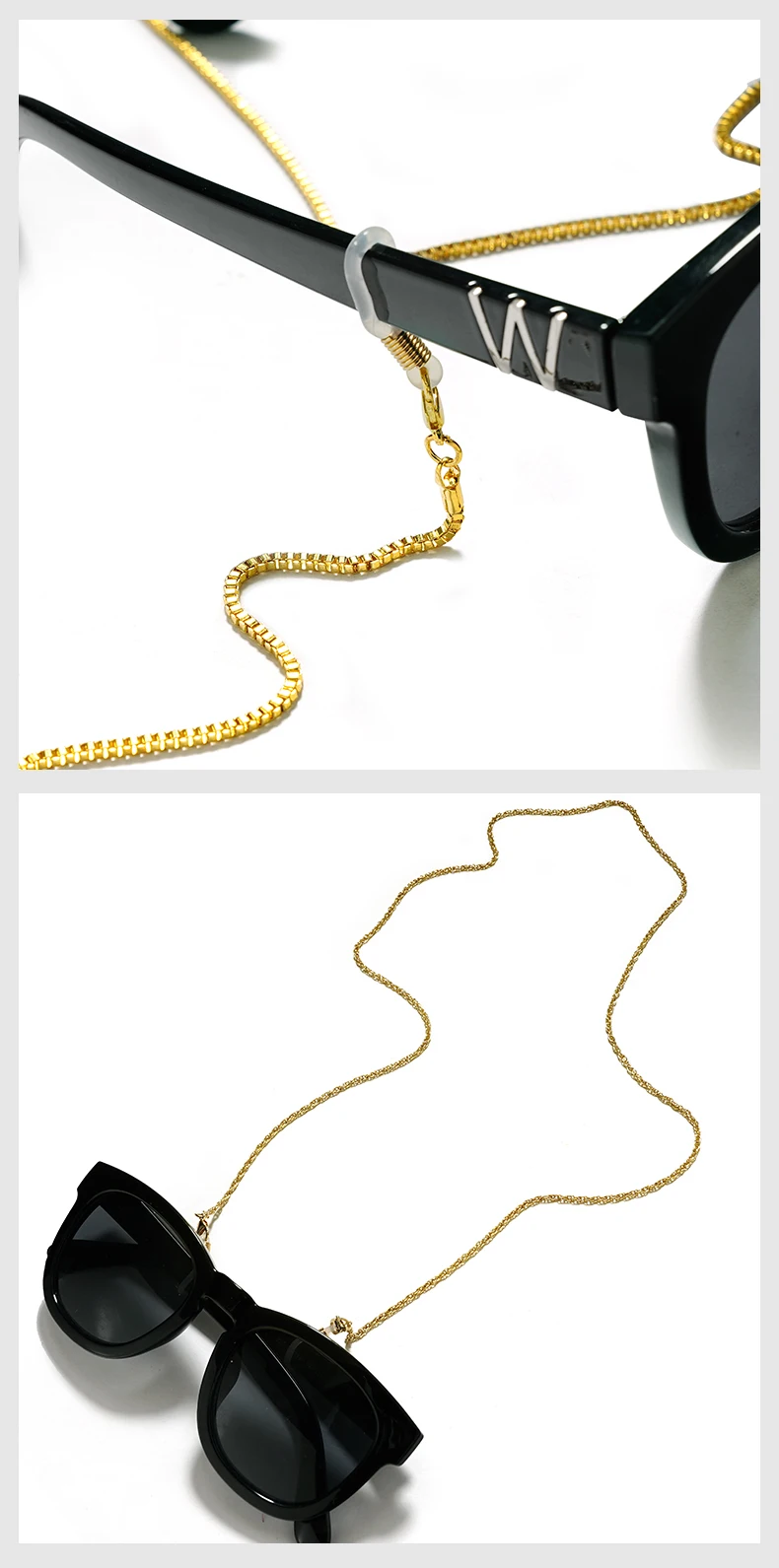 Frauen Mode Perlen Sonnenbrille Ketten Gold Brillen Ketten Sonnenbrille Halter Halskette Brillen Retainer Zubehör – Detail 4