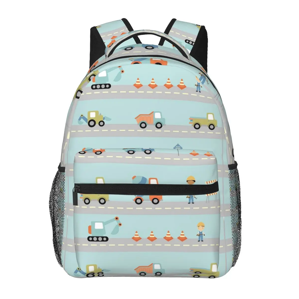 

Construction Trucks And Cones Backpacks Boys Girls Bookbag Children School Bags Cartoon Kid Rucksack Shoulder Bag Large Capacity