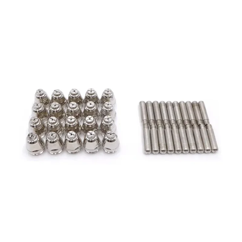 Industrial Replacement Plasma Cutting Torch Consumables Kit 20PCS Tips 20PCS Electrode for P60 AG60 SG55