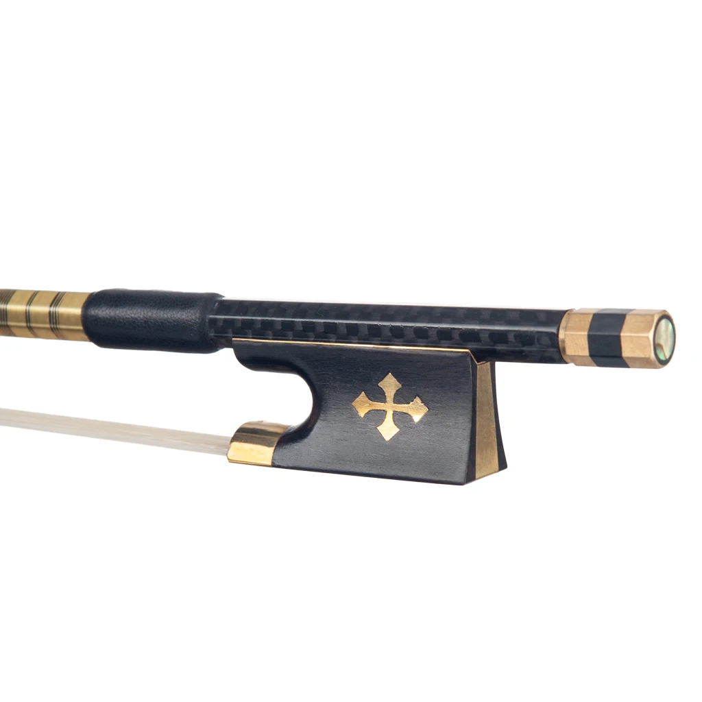 NAOMI Advanced 4/4 Size Violin Bow Carbon Fiber Violin/Fiddle Bow Grid Carbon Fiber Stick Brass Accessoires Durable Use