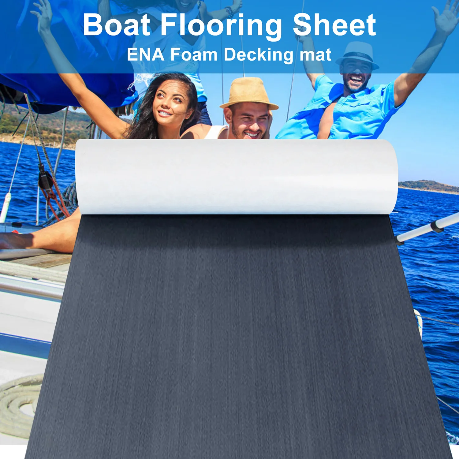 No Groove EVA Foam Anti Slip Mat for Yacht RV Fishing Boat Bass Boat Deck Pad Kayak Jet Ski Floor Sheet