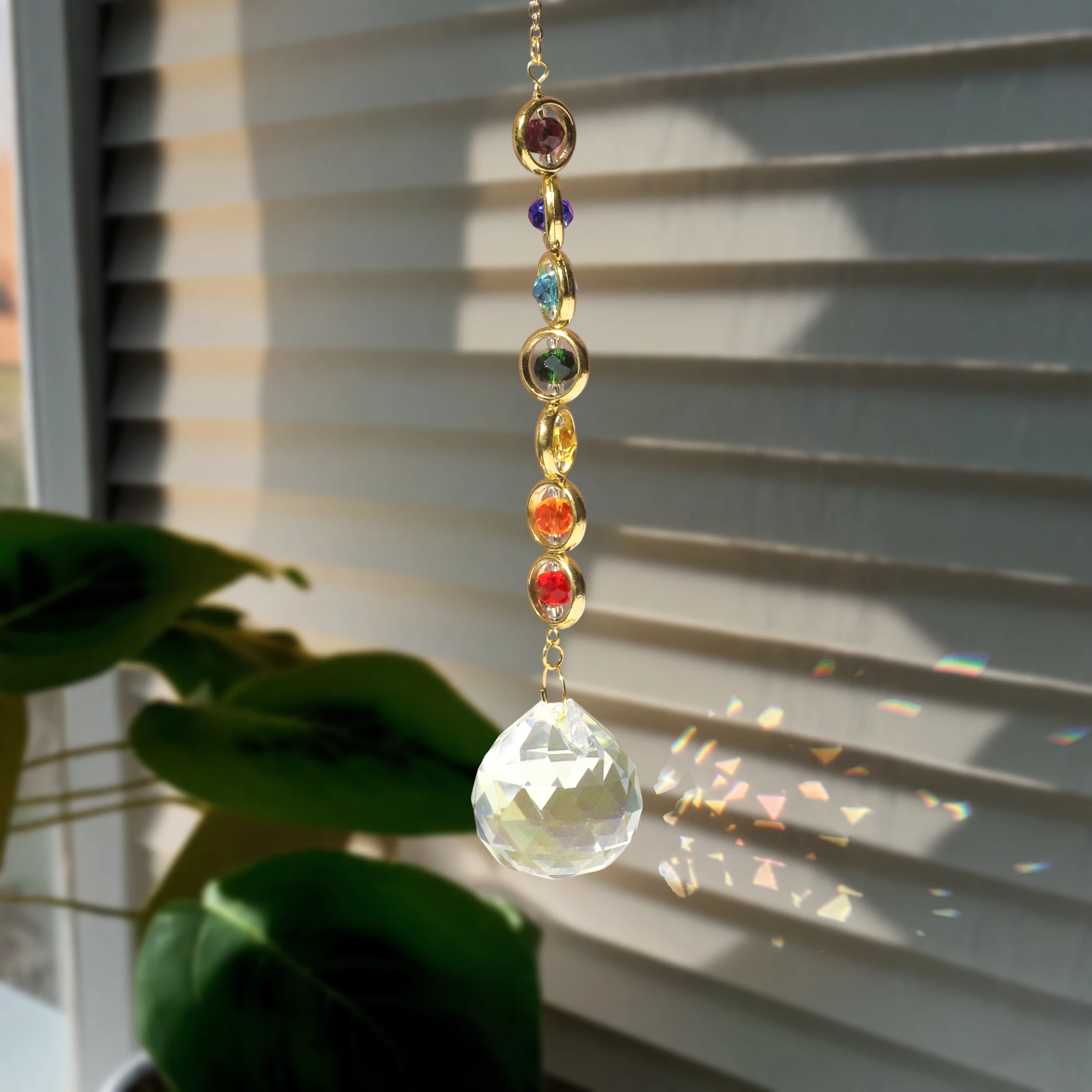 Sun Capture Window Wind Chime Light Capture Rainbow Prism Crystal Hanging Pendant DIY Room Balcony Garden Decoration