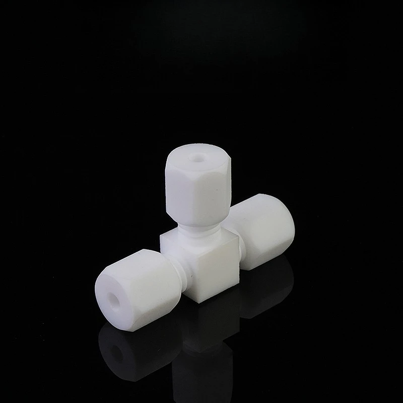WESTCREEK 1/16 1/8 PTFE T Tee Joint Corrosion-resistant Acid Alkali Compression Bite Type Fitting