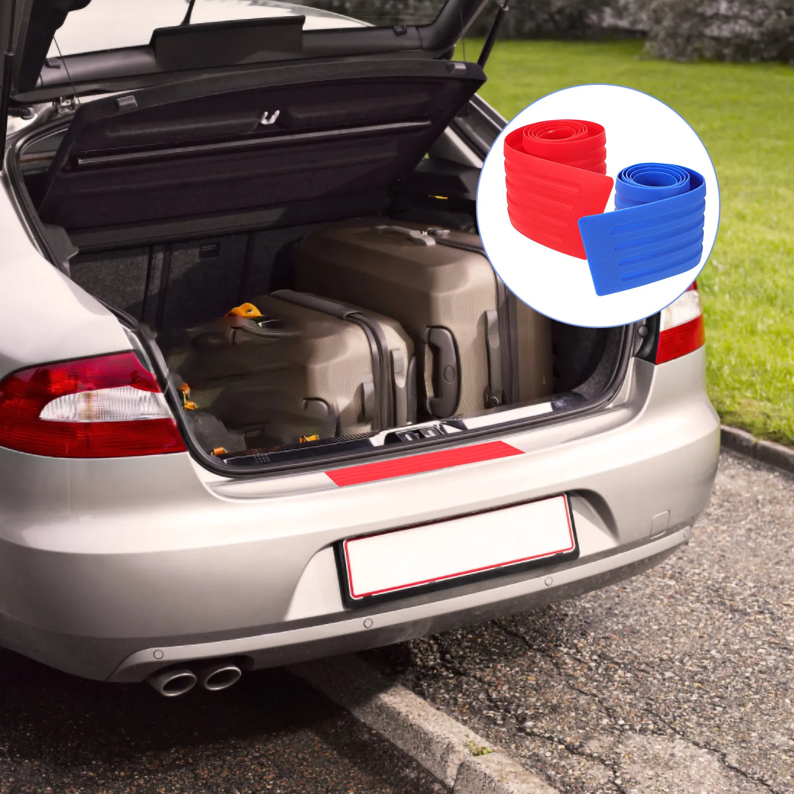 

2Pcs Car Trunk Protective Strip Scratch Proof Rear Bumper Protector Door Sill Guard Auto Bumper Guard Car Accessories