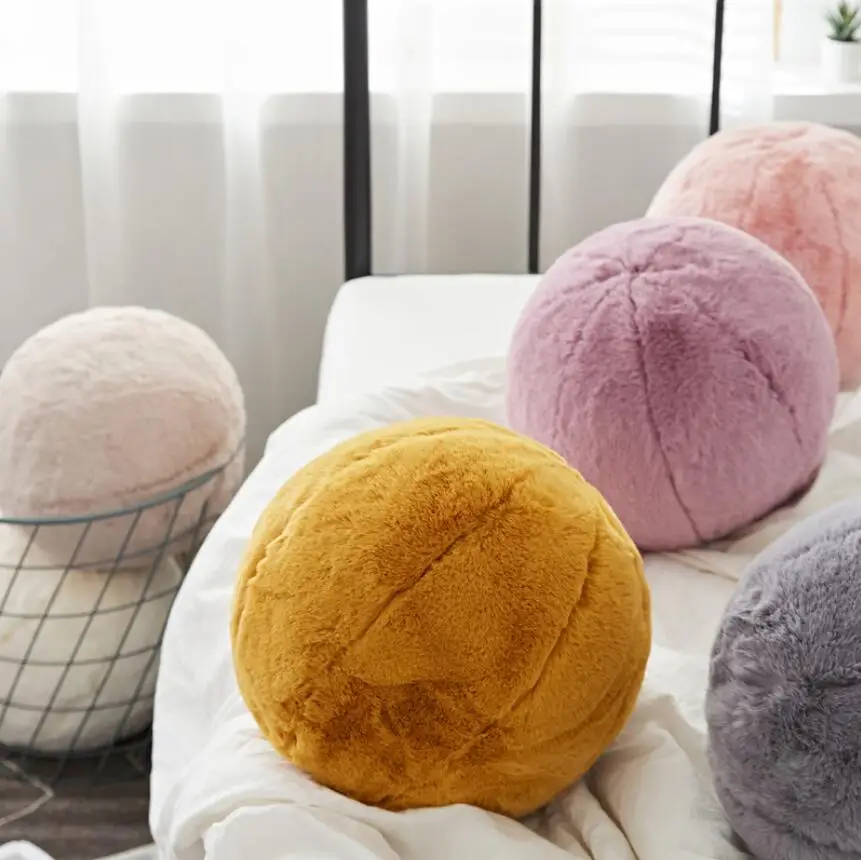 Nordic Style INS Hot Plush Ball Pillow Soft Stuffed Plush Toy Room Decoration Doll Sofa Throw Cushion Cover Baby Kids Gift