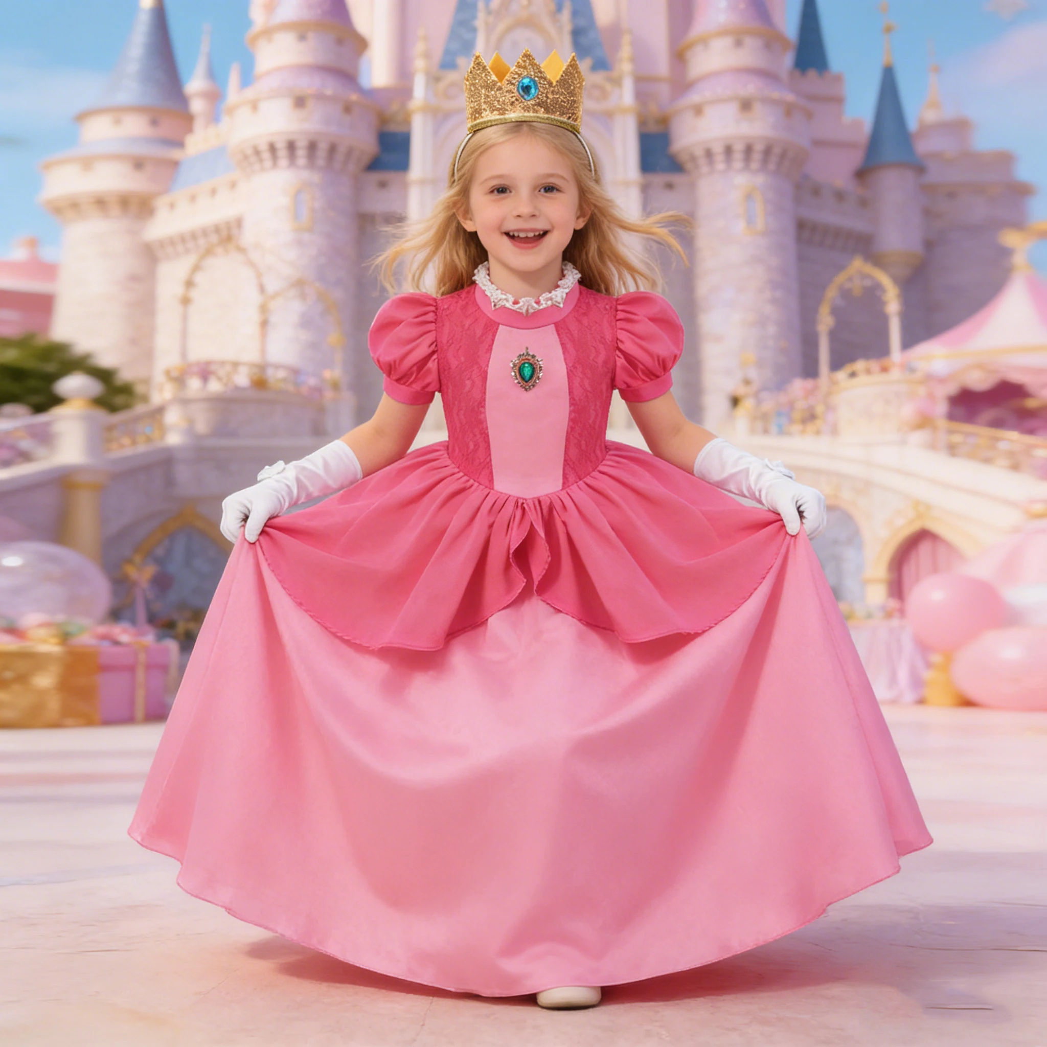 Meninas pêssego vestido de princesa rosa princesa cosplay traje carnaval vestido de festa aniversário baile de formatura vestido de princesa roupas para meninas