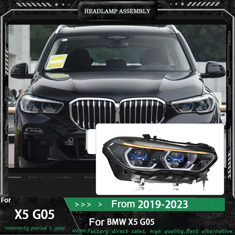 

Автомобильная светодиодная фара для BMW X5 G05 2019-2023, обновленная модифицированная для нового DRL, динамический указатель поворота, светодиодная фара, автоаксессуары