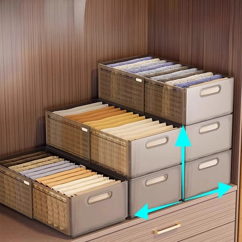 

Large Capaci Clothing Storage Box Wardrobe Organizer Multi-Functional Storage Bag Basket Extensible Layered Storage Container