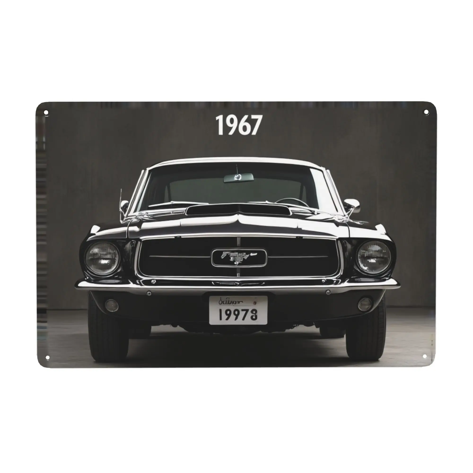 Classic American Muscle Car Themed Metal Sign, Vertical Version  , Iron Material, Wall Hanging, Retro Design, Suitable for Porch
