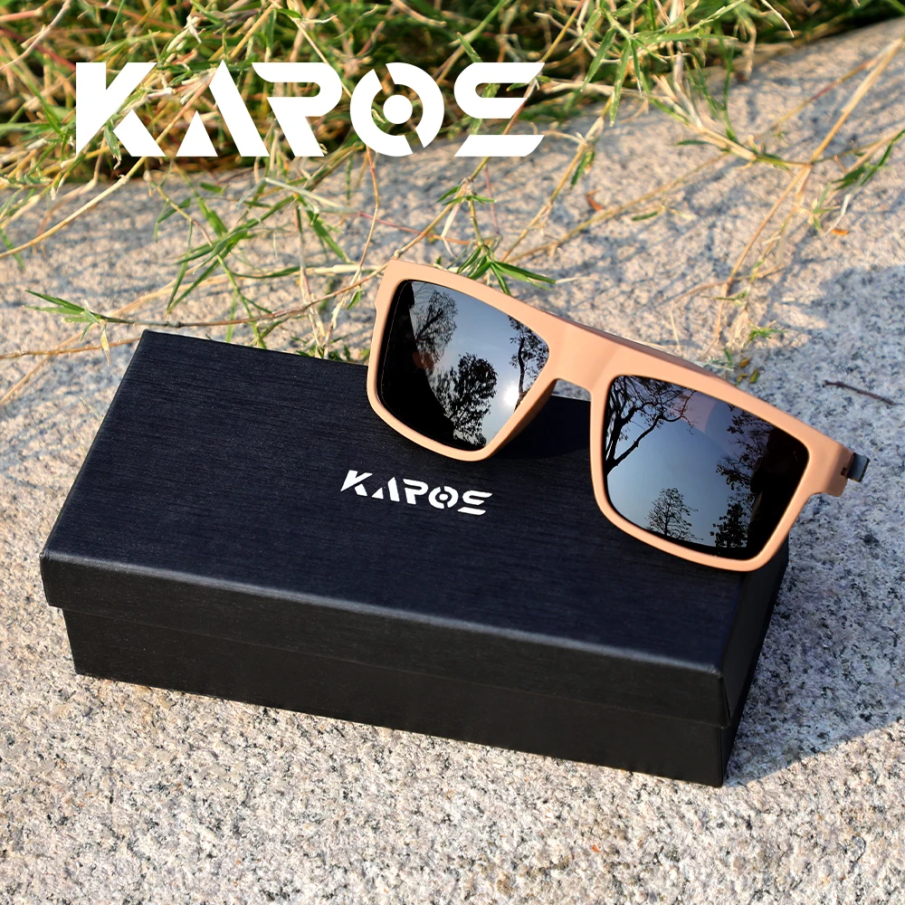 

KAROS Classic Brand Men Square Polarized Fishing Sunglasses Outdoor Driving Cycling Running Goggles Vintage Large Frame UV400