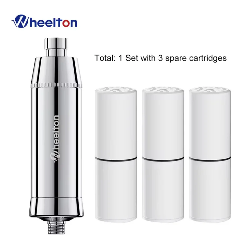 

Wheelton SPA Bathing Remove Chlorine Water Filter Purifier Shower Filtration Soft Water Attach Extra 3 Cartridges