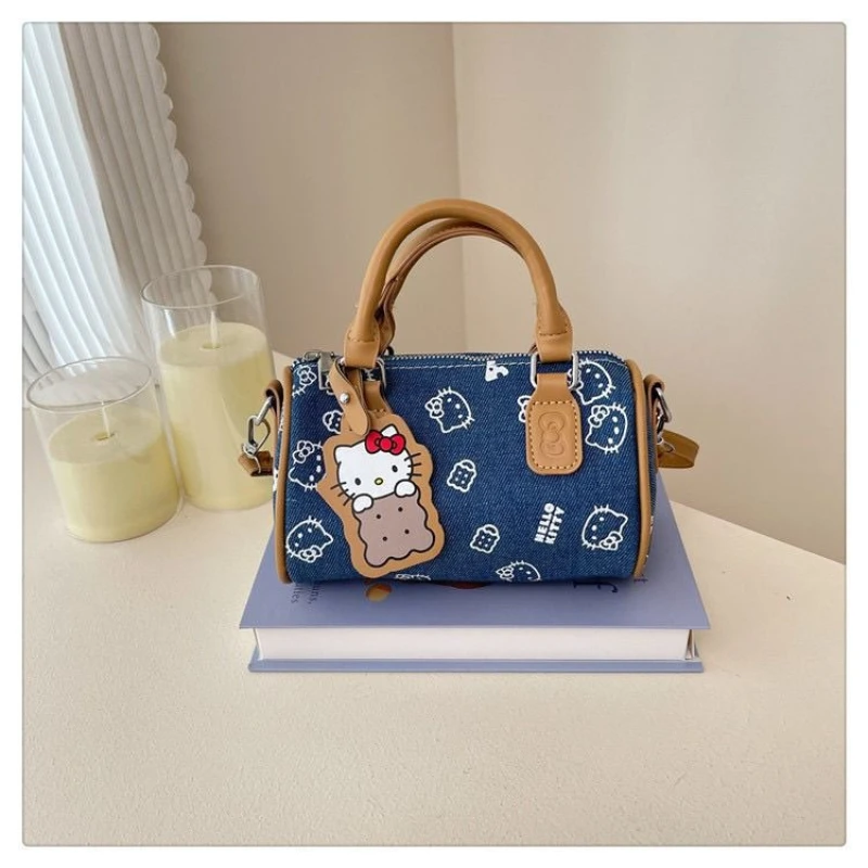 

Hello Kitty Denim Bowling Bag for Women's Bag, Boston Bag, Handbag, Crossbody, Shoulder Bag Cute Handbag Purse Gift Accessories