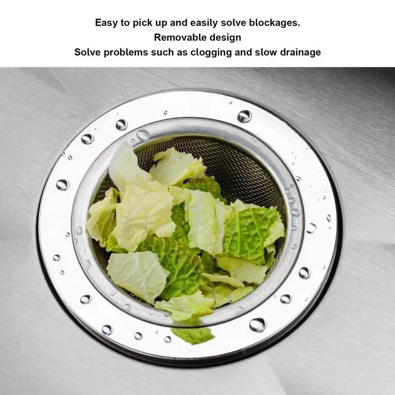 Stainless Steel Sink Filter Drain Strainer Anti-Clogging Garbage Disposal Plug Hair Stopper Wash Basin Filter For Kitchen