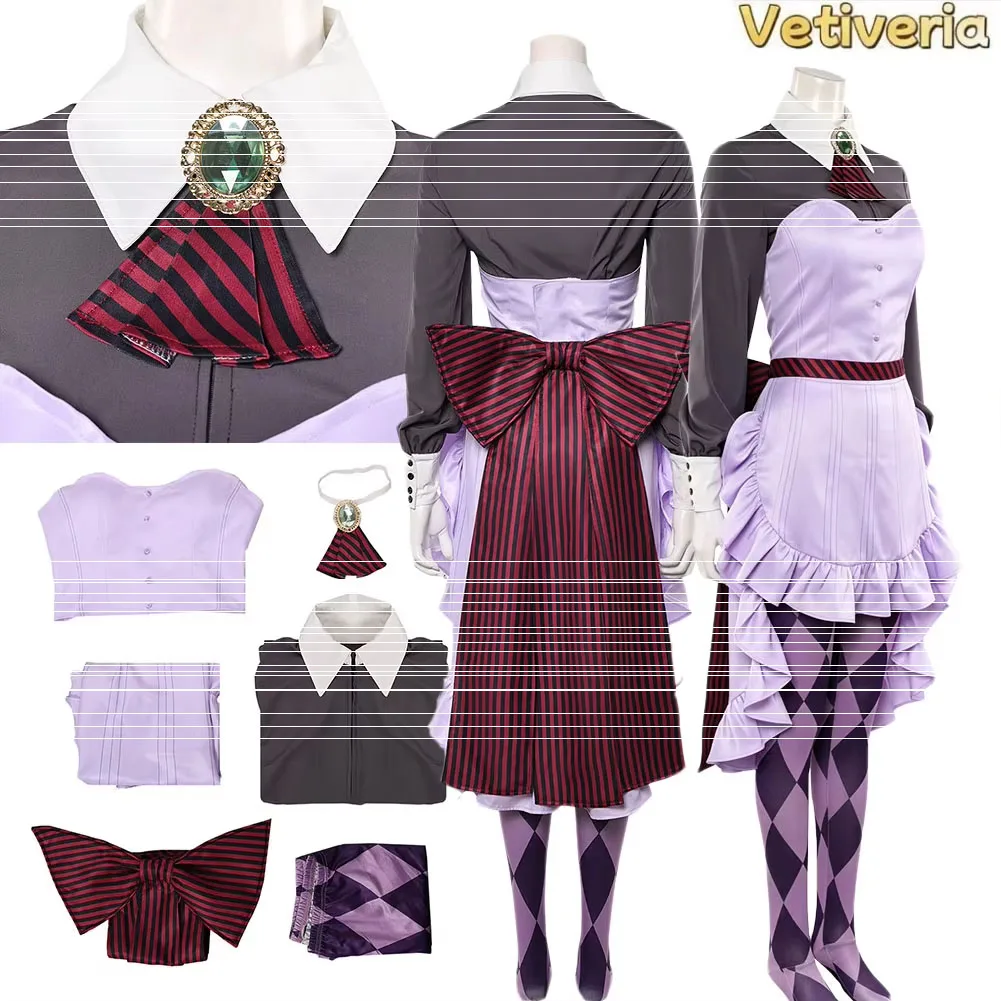 Disfraz de Cosplay de Fantasia Perona, Camisa de Pirata de Anime, Falda, Corbata de Lazo, Pantimedias, Traje para Fiesta de Carnaval de Halloween
