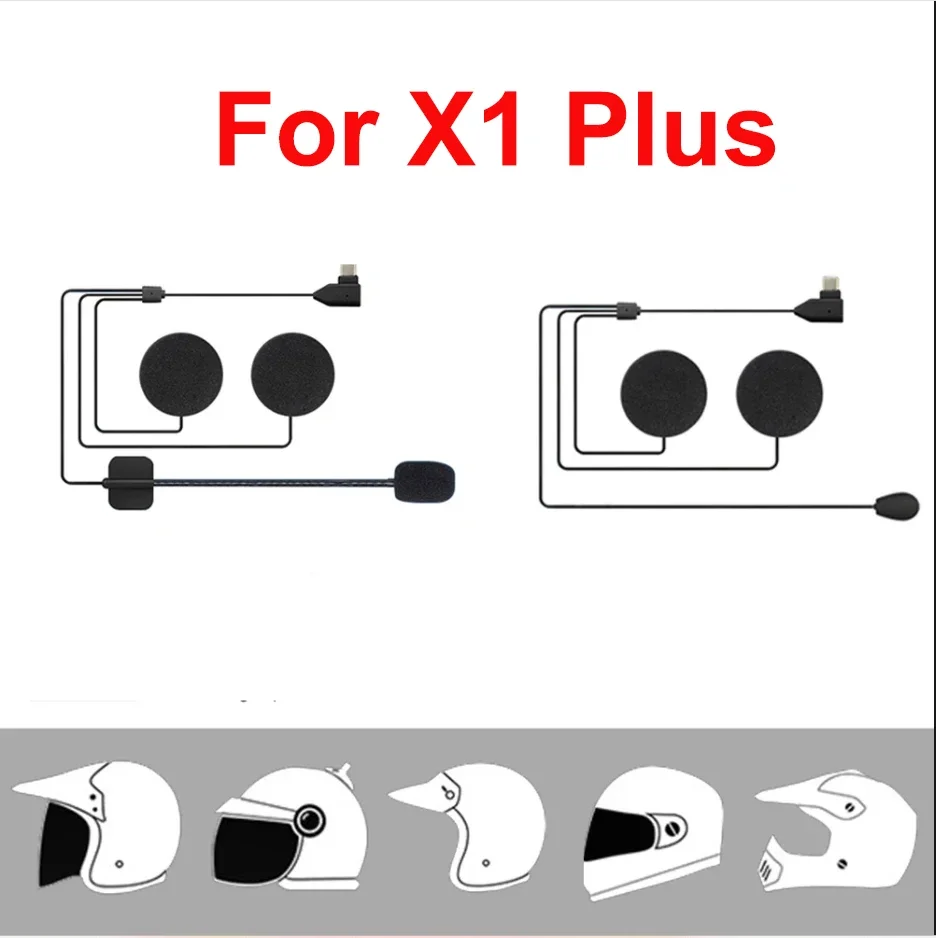 Motorcycle Intercom Helmet Headset Bluetooth microphone for X1 Plus