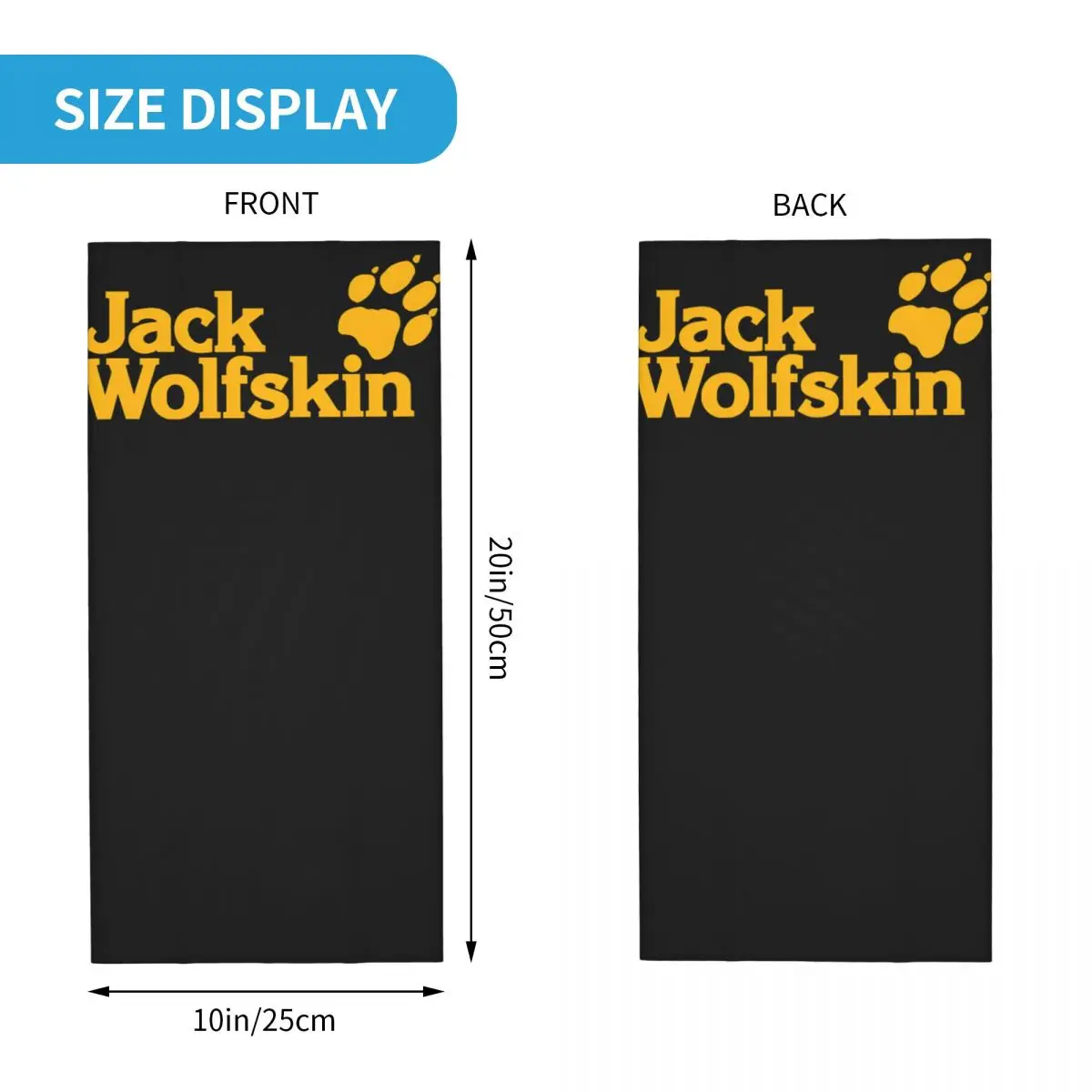 Jack Wolfskin Logo Yellow Motocross Bandana Neck Gaiter Printed Jack Wolfskin Wrap Scarf Running Unisex Adult Winter