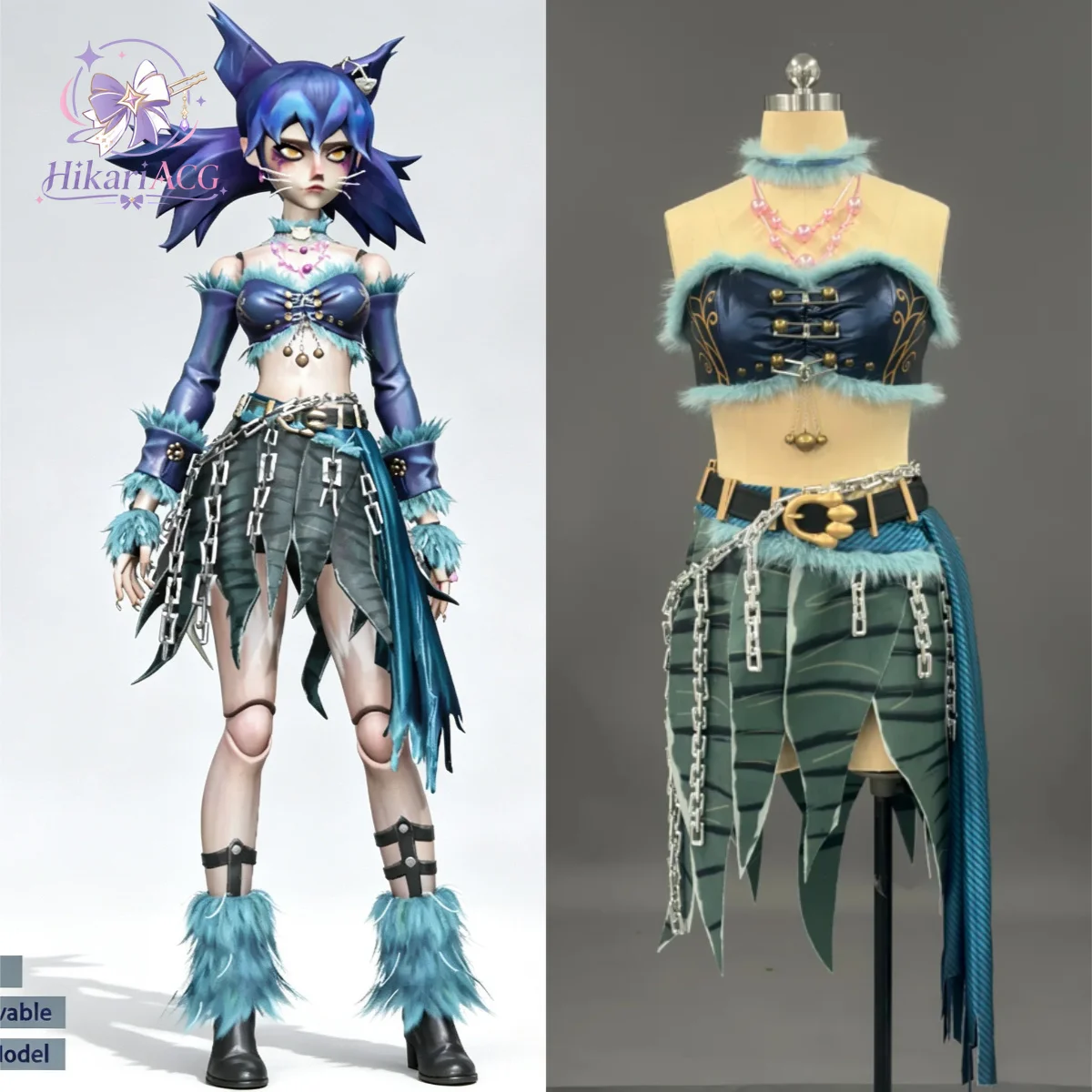 Anime Game Outfit：Forgotten Sea Hilda The Stray Cat Cosplay Costume Character Full Set Cos Outfit for Comic Con Halloween Party