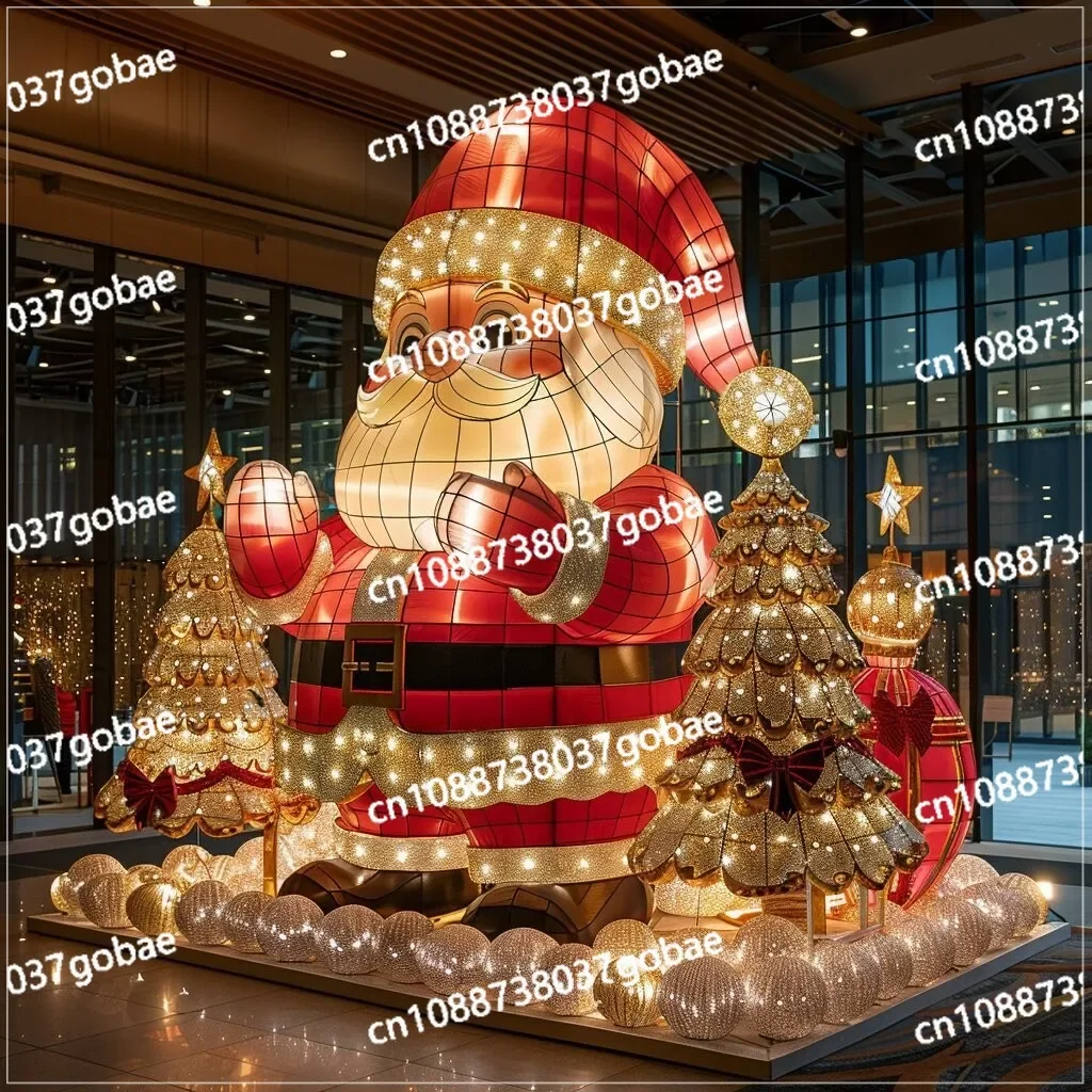 Santa Claus Lanterns Festive Atmosphere Layout Shopping Mall Square Large Ornaments Christmas Decorations Lanterns