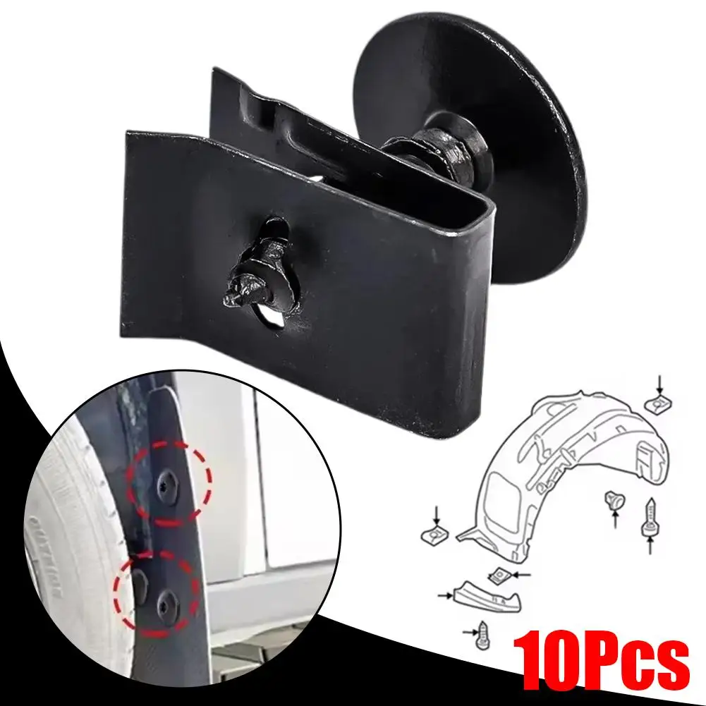 10 Stück/Set U-förmige Metallklammern mit Schrauben für Auto und Motorrad, rostfreies Gewindeschneid-Befestigungs-Sortiment-Set, Befestigungsabstandshalter