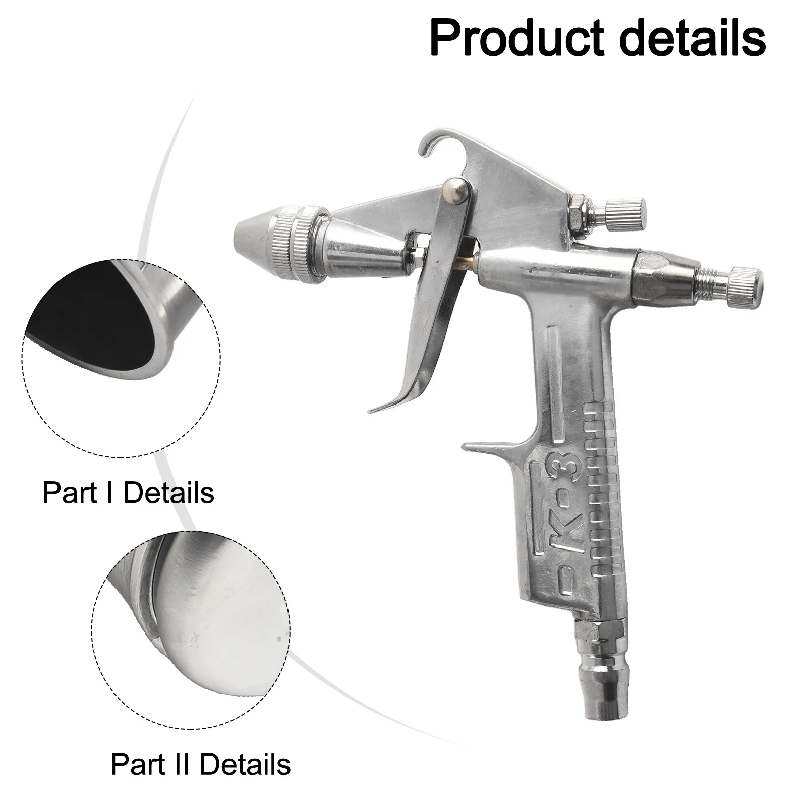 Spray Tool Spray Machine K-3 Kit Pneumatic Replacement 0.5mm 125ml Accessories Aluminum C-type Quick Connector Mini Nozzle