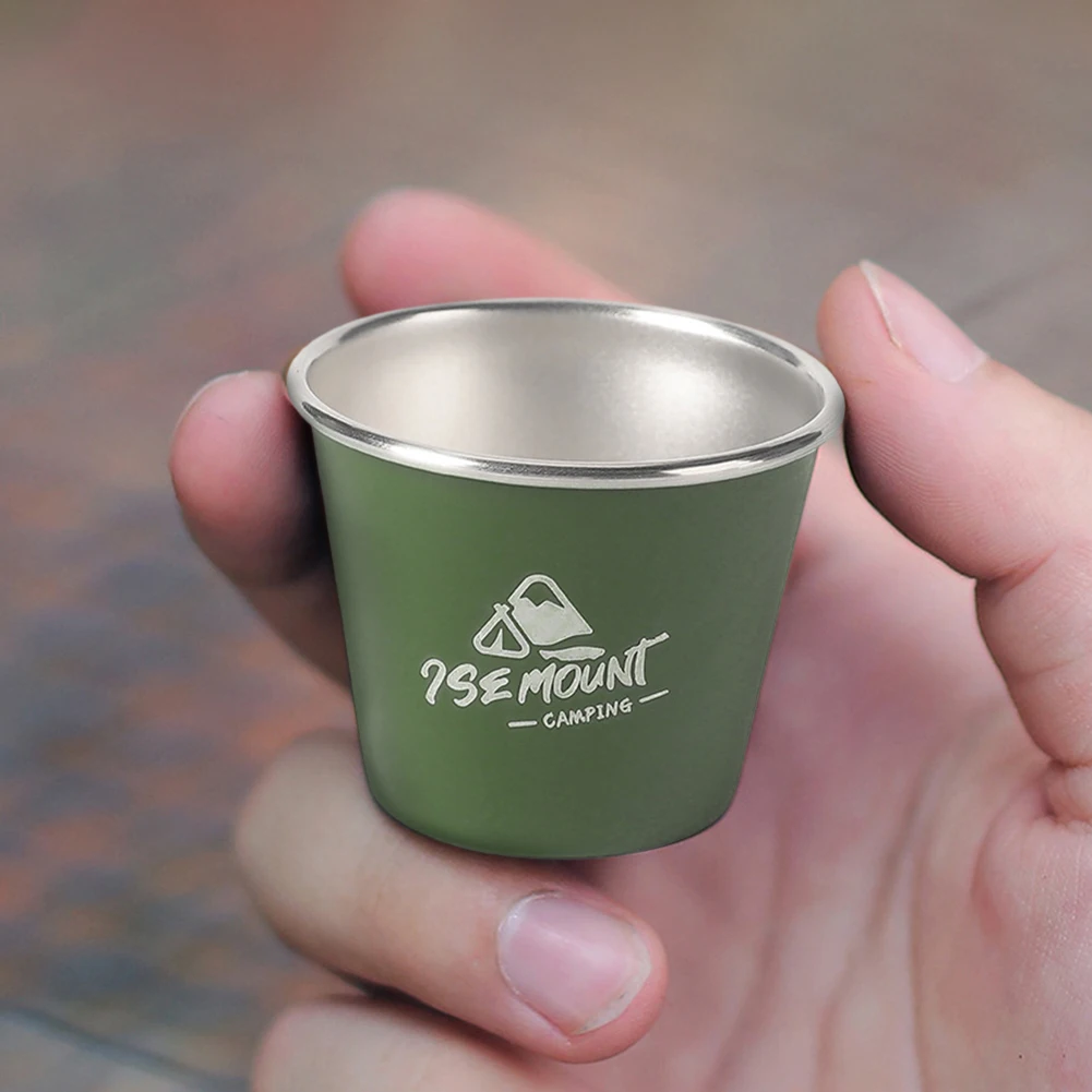 

50ML Mini Camping Cup Stainless Steel Travel Beer Cup Stackable Lightweight Pint Cup Portable for Hiking Fishing Climbing