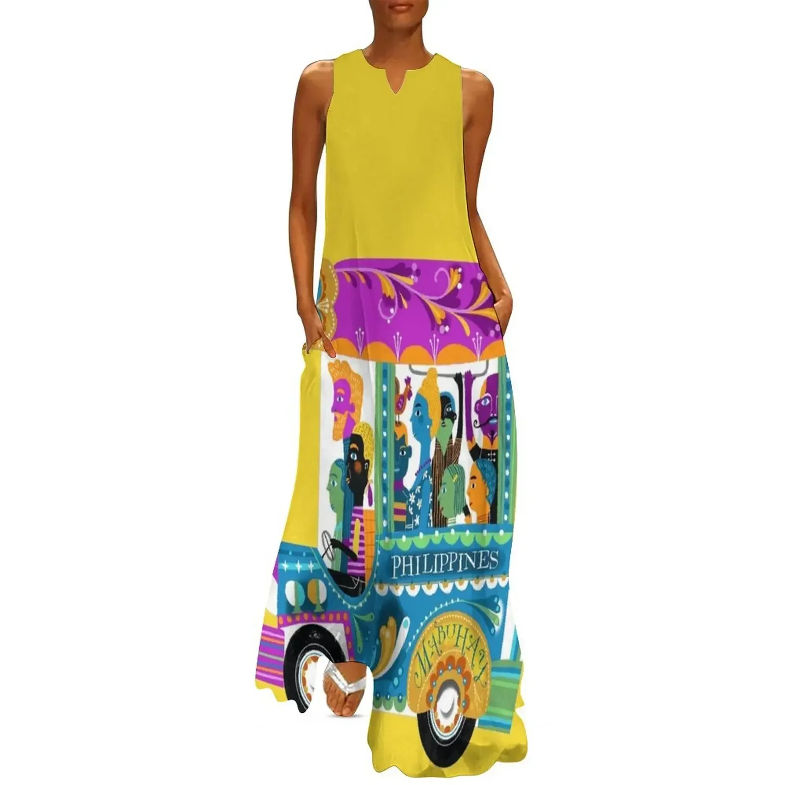 

Mabuhay jeepney illustration by robert alejandro Long Dress summer dresses womens 2025 cute dress purple dress