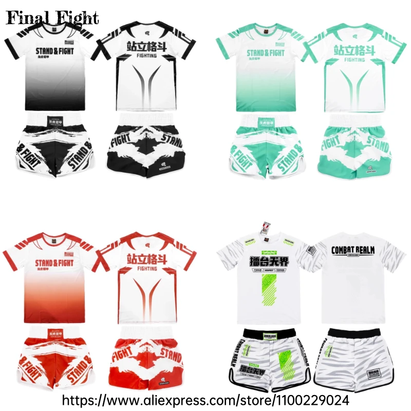 

Premium Boxing Training Suit Quick Dry T-Shirt & Durable Shorts Set for Beginners & Pros Cage Fight Kickboxing Muay Thai Shorts