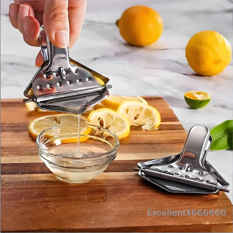 Easy To Use Hand Press Stainless Steel Lemon Tongs Silver Manual Juicer Lemon Squeezer Clip Rustproof Citrus Presser Grape